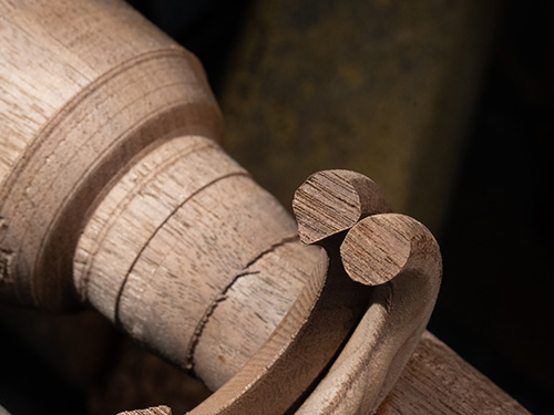 Cross section of the wood grain on turned ring