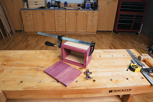 Gluing up shelf cubby carcass
