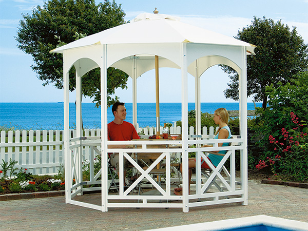Assembled small deck gazebo