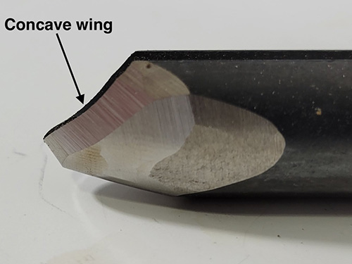 Cocave wing sharpened into gouge