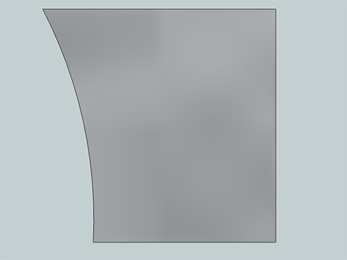 Diagram of concave gouge blade