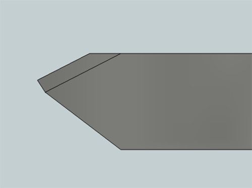 Diagram of a blade with two bevels