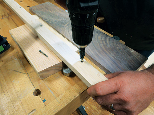 Pre-drilling install points for Murphy bed struts