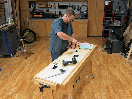 Preassembling Murphy bed hardware before installation