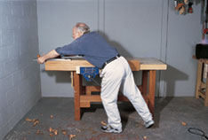 As you plane, transfer your weight as you propel the plane forward.