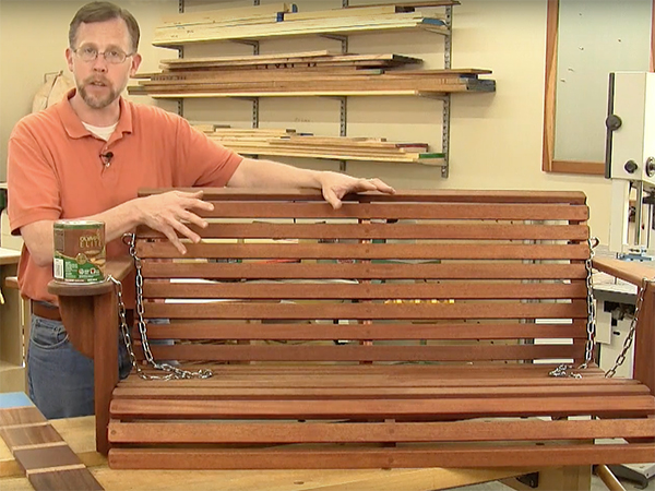 Finishing a porch swing for outdoor use