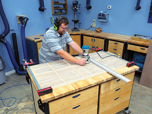 Cutting grooves for installing cabinet dividers