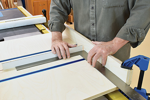 Checking crosscut sled fence with square