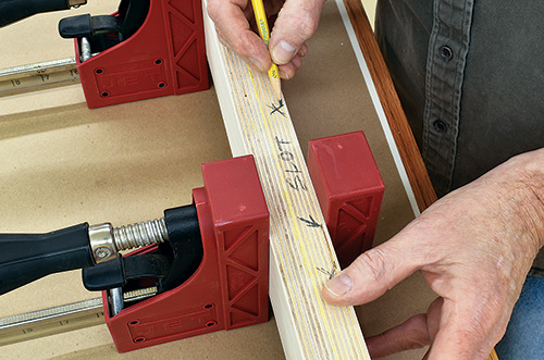 Marking t-track installation point